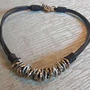 Silver and Black Women's Necklace